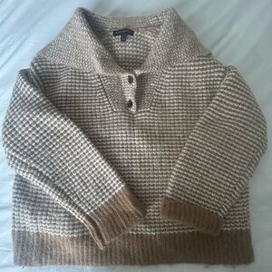 Banana Republic Brown and Cream Women's Sweater